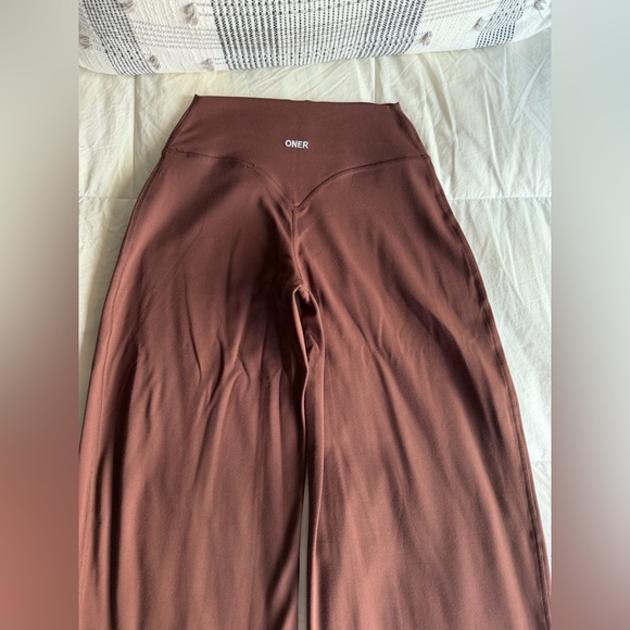 Oner Active Pants - ONER ACTIVE Soft motion Brown High-Waisted straight leg bottoms- XS reg length